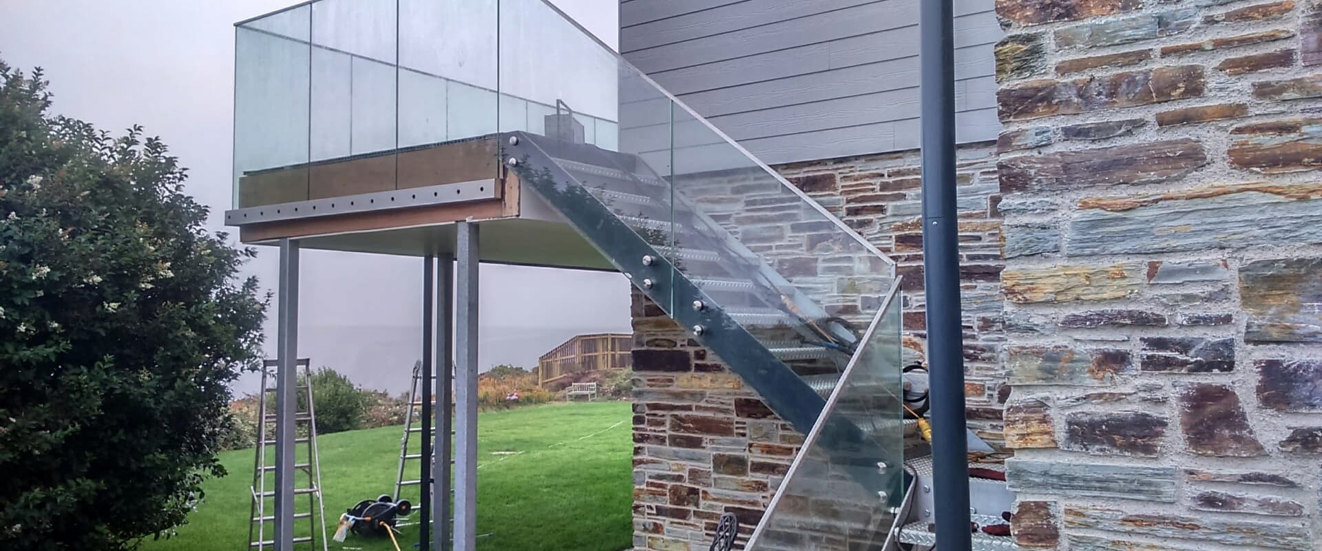 External Staircase With Steel Handrail